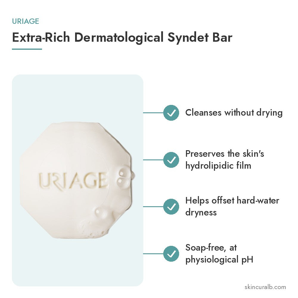Uriage Extra-Rich Dermatological Syndet Bar - key benefits